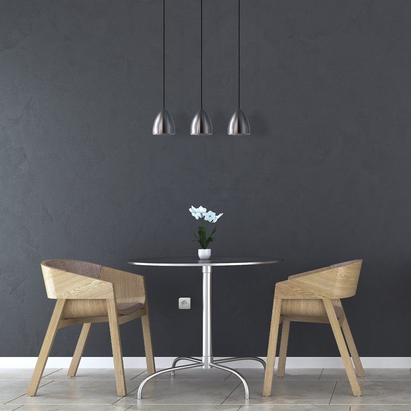 Luminaire suspendu linéaire à 3 lumières pour îlot de cuisine Atherton, Nickel