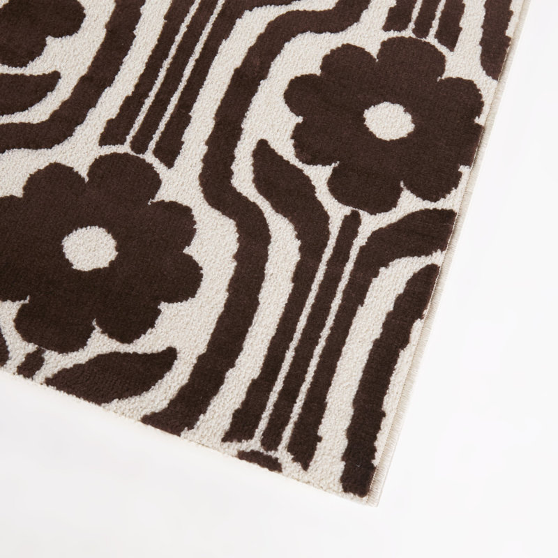 Tapis floral rétro Cartellier, 5'3" x 7'