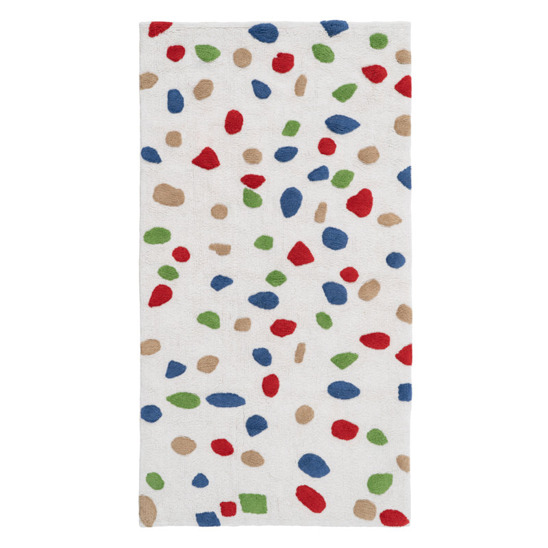 Glenys Geometric Cotton Area Rug, Rectangle 90 x 175cm