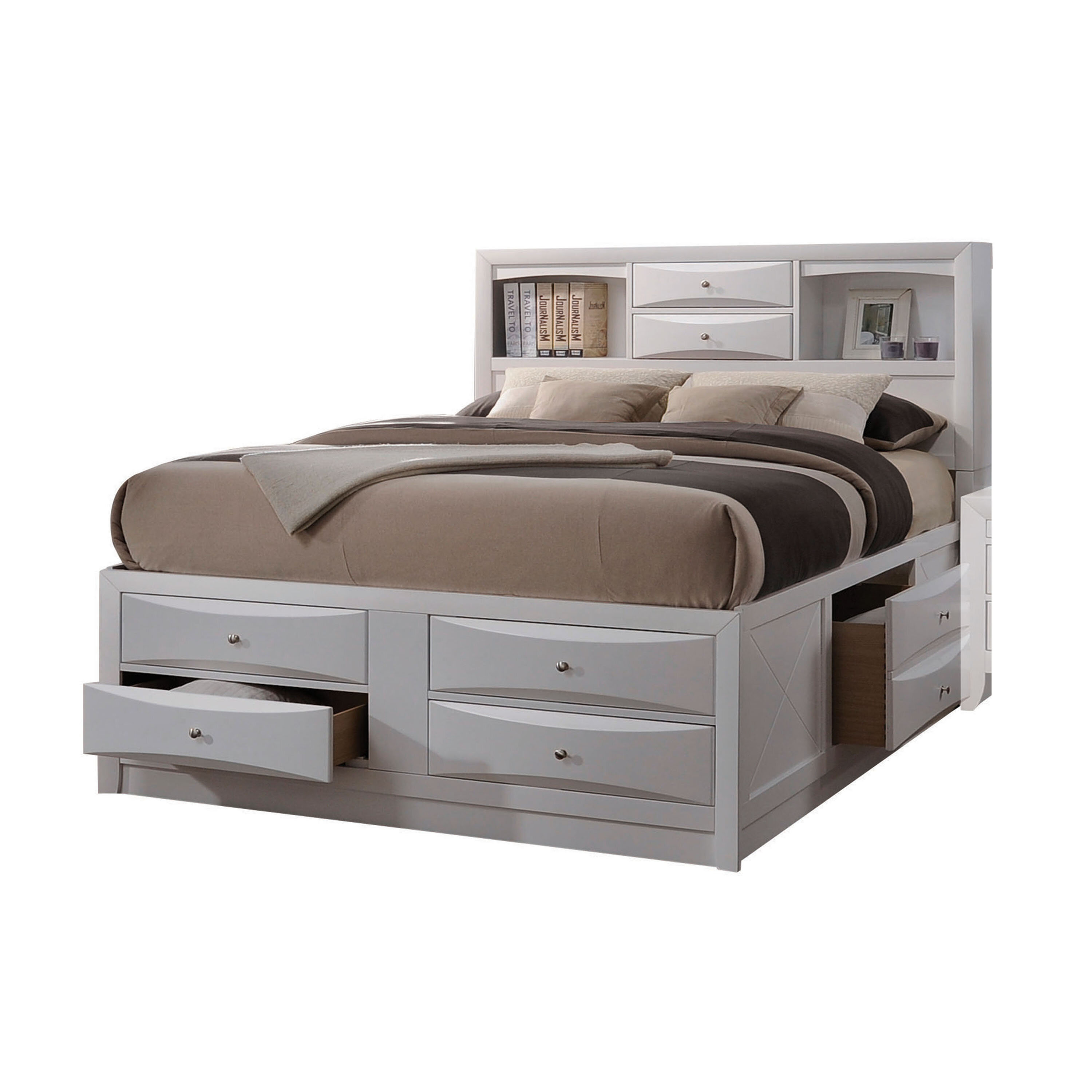 King size platform bed deals with storage