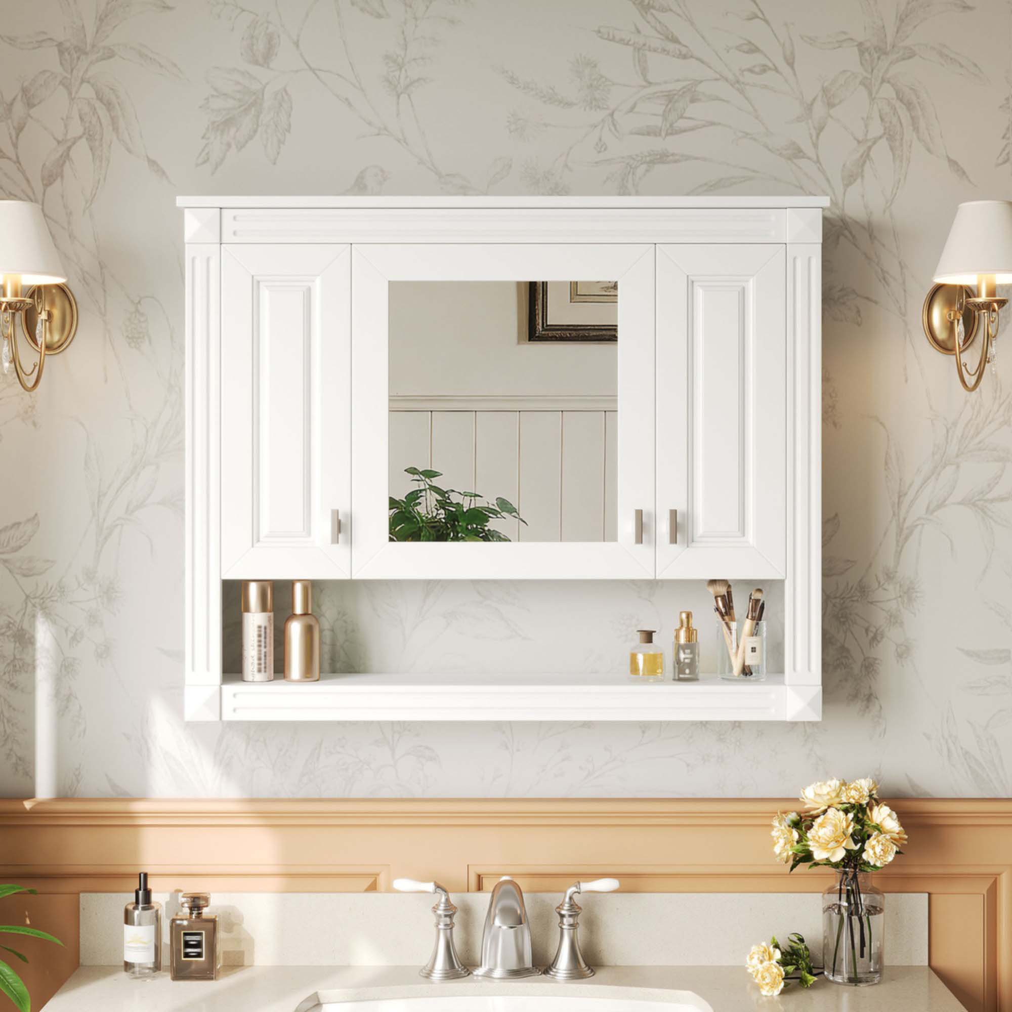 Latitude Run® 35Inch Bathroom Wall Cabinet With Mirror | Wayfair