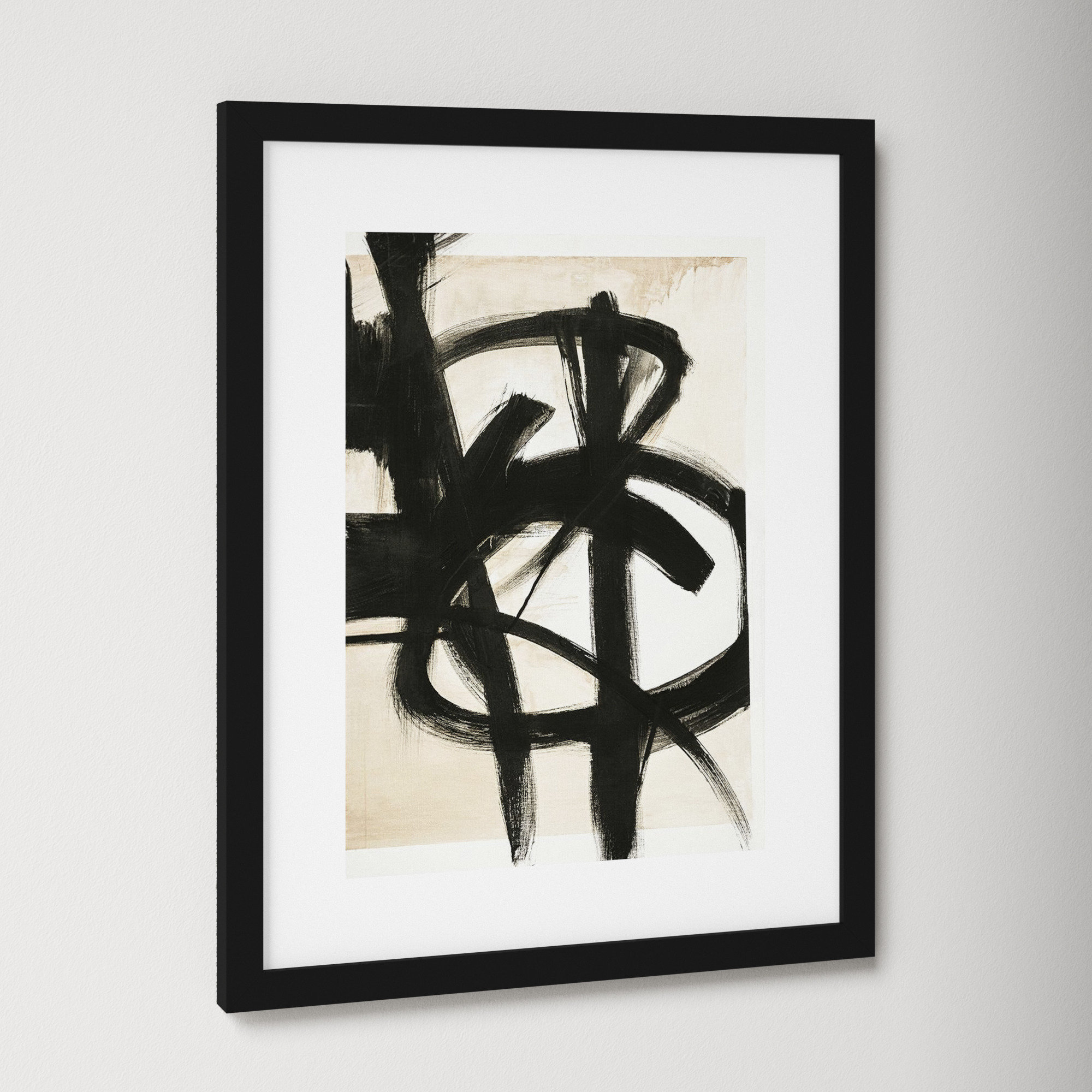Graphical Shapes 7 by Design Fabrikken, Black Framed Paper, 19.12" H x 15.12" W x 0.88" D