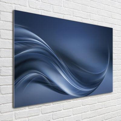 Gray wave 1 Piece Wall Art on Glass