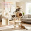 52" Cat Tree Tower with Handwoven Cattail Condo, Plush Bed, Multiple Platforms, 3 Sisal Scratching Posts, 3 Interactive Toy Balls