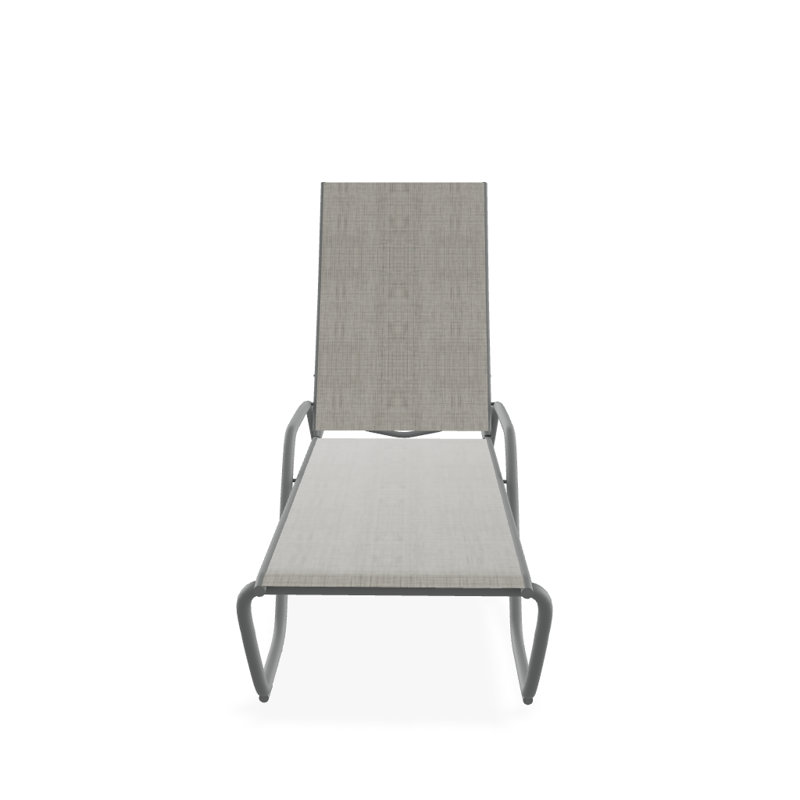Outdoor Rust-Resistant Metal Chaise Lounge, Textured Graphite, Smoke