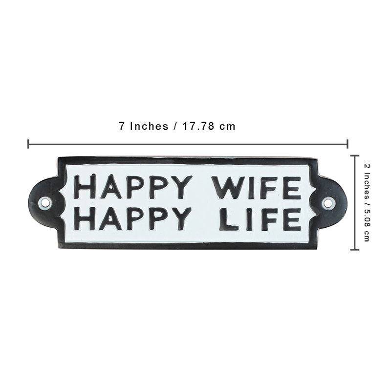 Trinx Happy Wife Happy Life Sign - Thumbnail 3