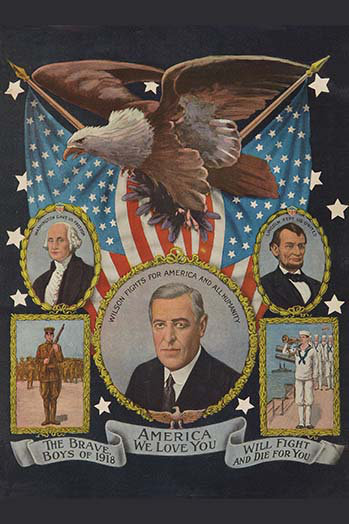 Affiche « america i love you patriotique war »-impression, H 36 po x l 24 po x P 1,5 po