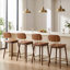 Tabourets de bar modernes en bois avec dossier ergonomique revêtu de vinyle pour la cuisine