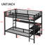 Lit superposé avec bureau et tablettes multiples, avec DEL et USB