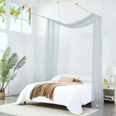 Polyester Ties Bed Canopy Curtains