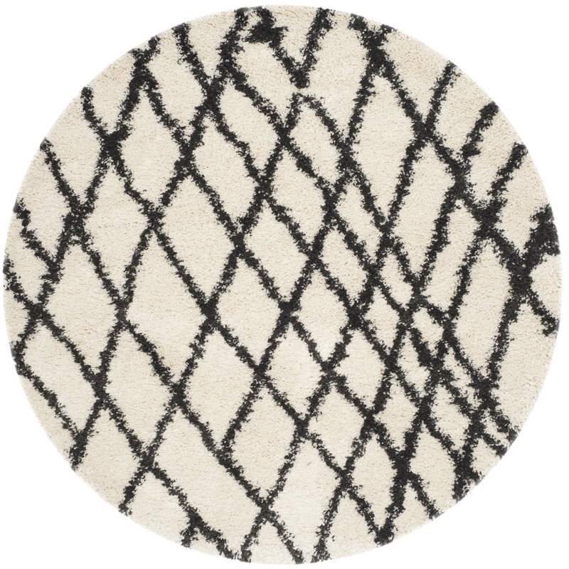 Ritney Sgb-Belize Shag Performance Geometric Rug, Round 6'7"