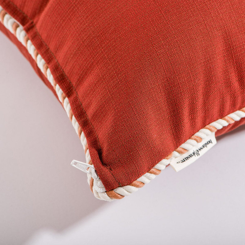 Indoor/Outdoor Pillow Cover & Insert, Rectangle 15"H x 27.6"W, Red/White