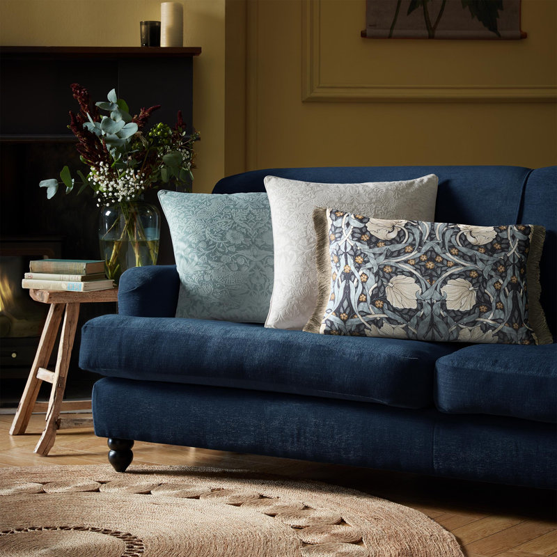 Floral Blue Cushion, Rectangle 40cmH x 60cmW