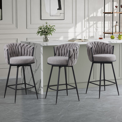 Tabouret de bar pivotant à motif courbé