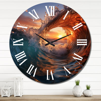 Horloge murale Sunshine Through The Breaking Waves II