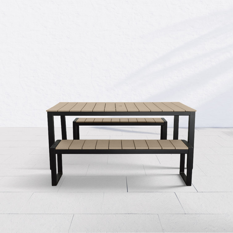 Reginald 72'' Rectangular 6 - Person Outdoor Dining Set