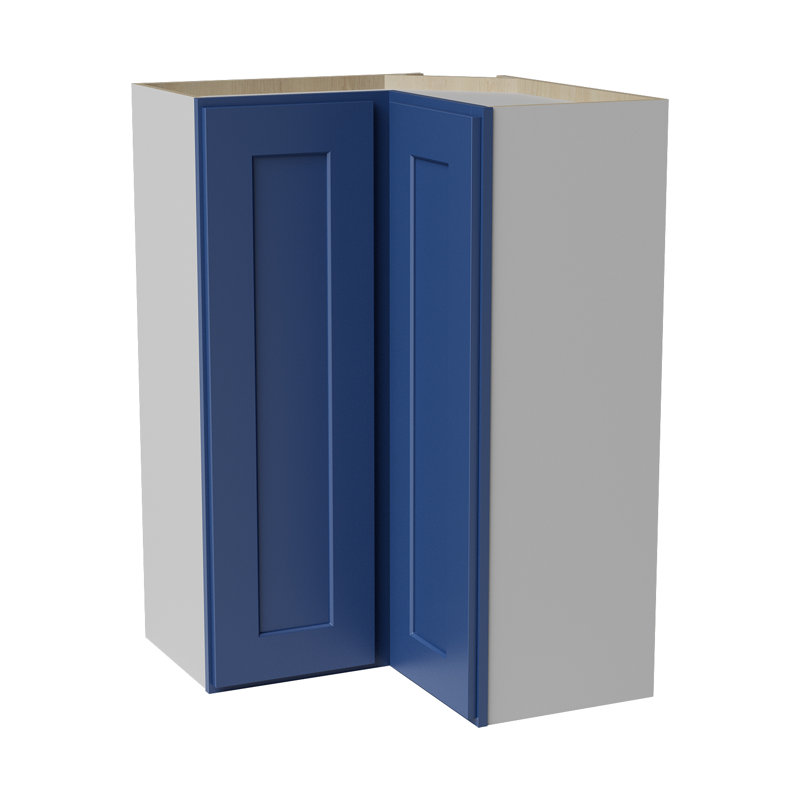 Armoire murale d'angle, 24" W x 36" H x 12" D, Shaker bleu