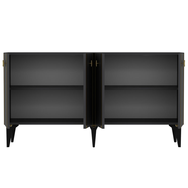 Olivia 79cm Sideboard, Anthracite/Gold