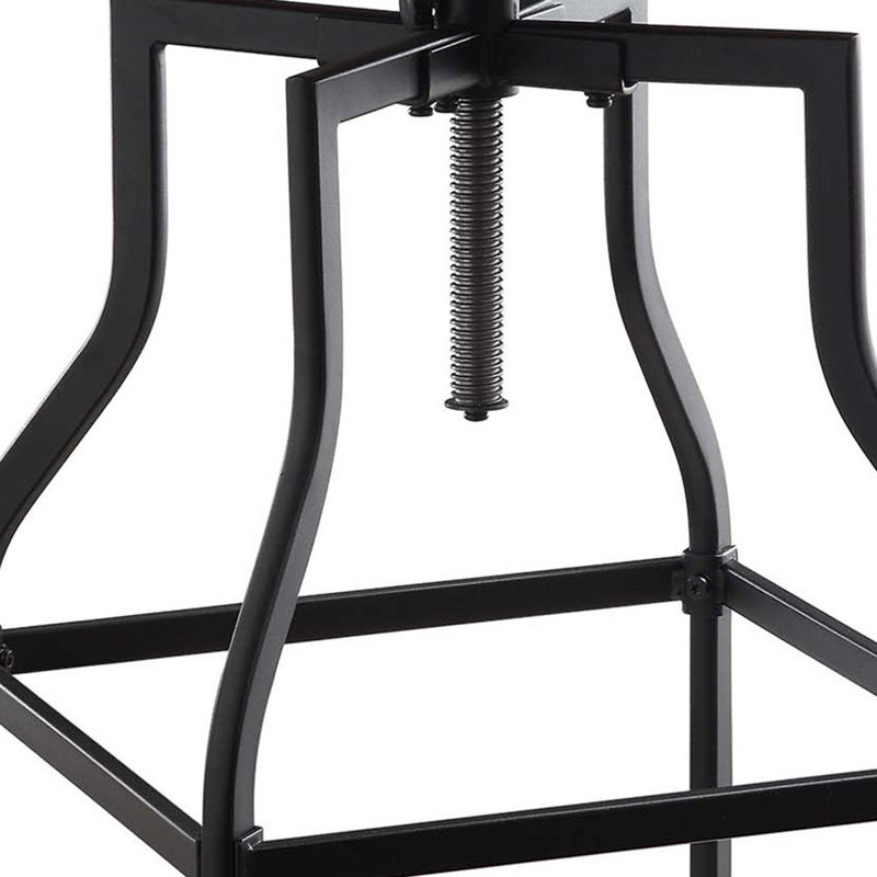 Greth Swivel Adjustable Height Counter Stool with Metal Frame, Dark Brown