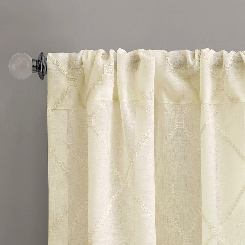 Panneau de rideau transparent Diamond (seulement 1 panneau PC), Ivoire, L 50 po x L 95 po