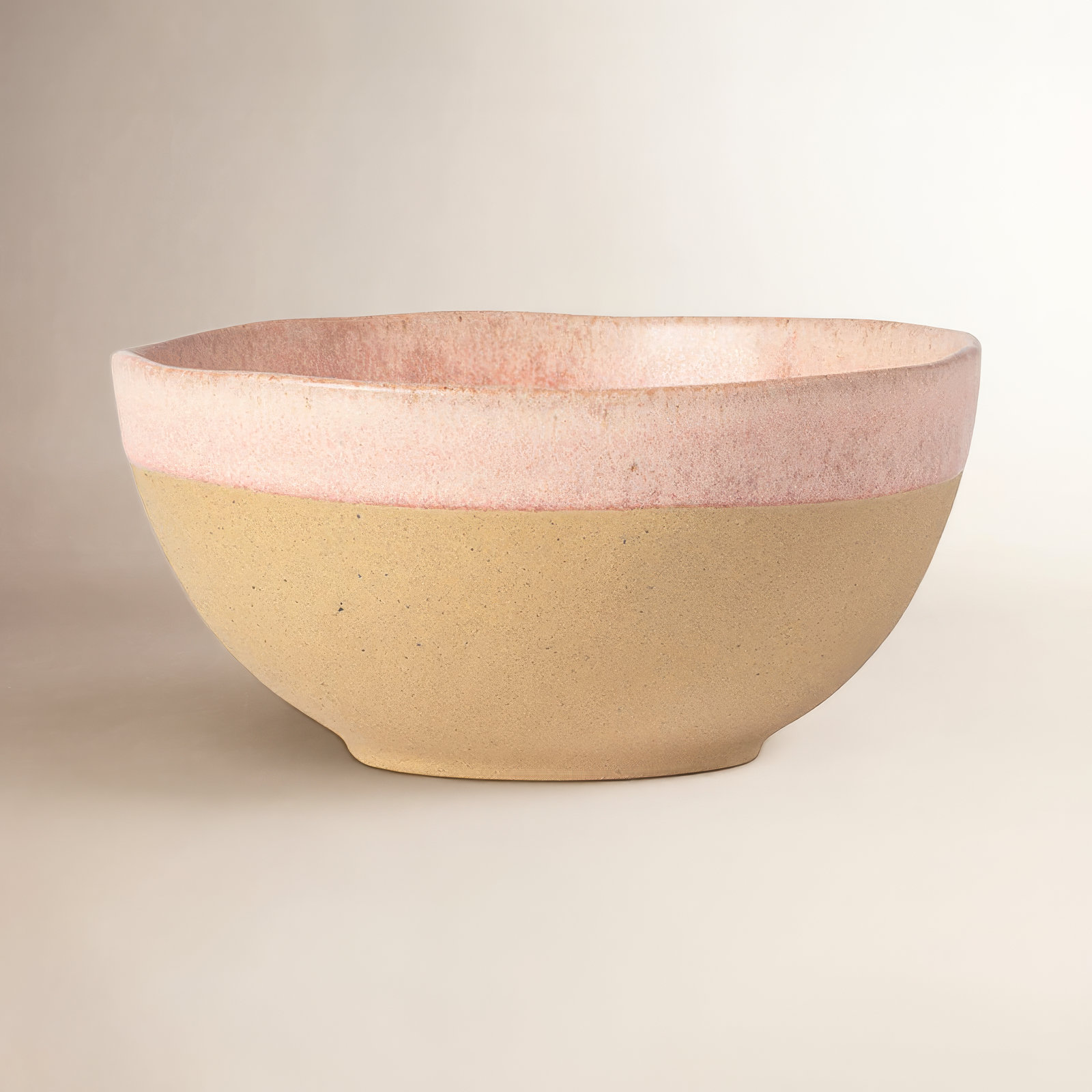 Arenito 22.63oz. Handmade Stoneware Cereal Bowl, Mauve Rose