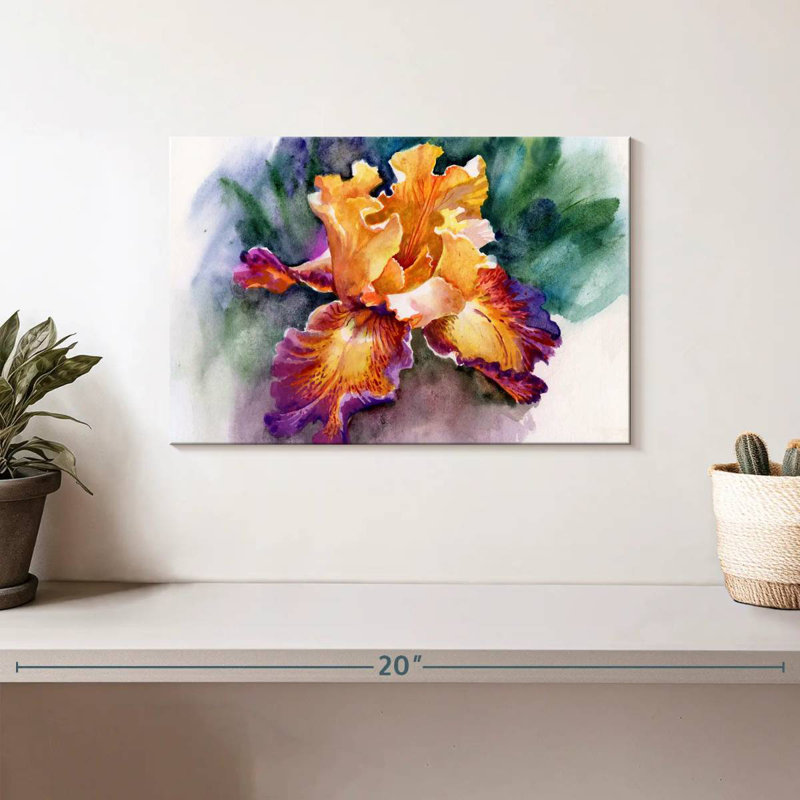 Harnek Yellow Iris Flower, 8" H x 12" W