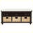 Rustic Storage Bench with 3 Drawers and 3 Rattan Baskets for Living Room, Entryway-688422002