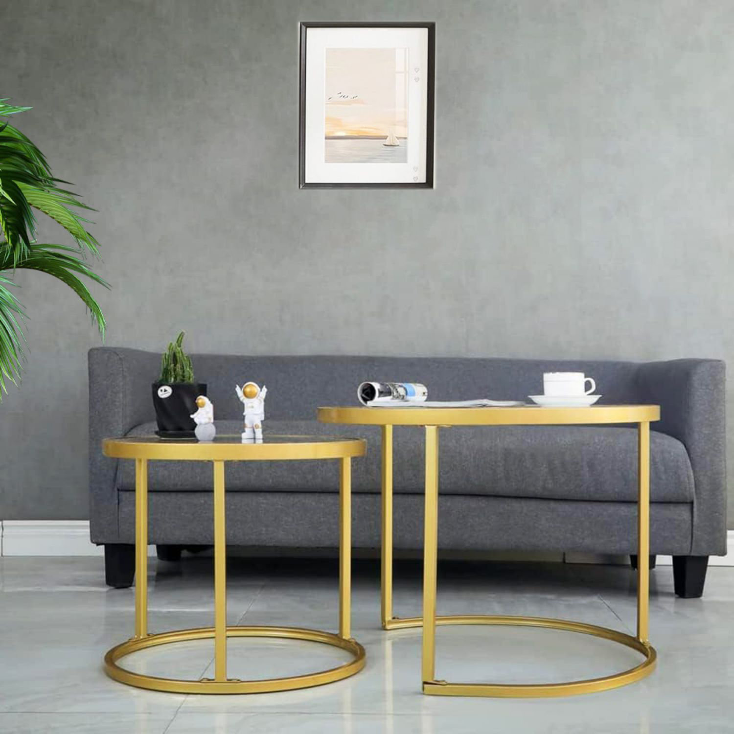 Everly Quinn Gold Nesting Coffee Table Set of 2 - Wayfair Canada