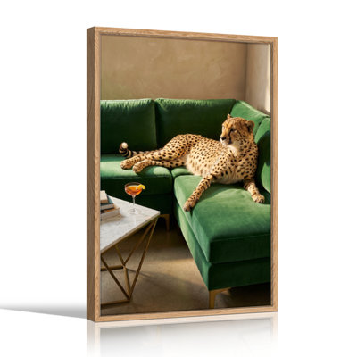"Cheetah Sofa", reproduction d'art sur toile, ensemble de 1