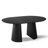 47"–85" Extendable Oval Black Pedestal Dining Table With Bouclé Upholstered Chairs-214307644