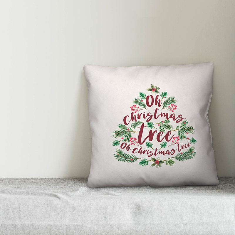  Coussin Oh Christmas Tree, 16 po x 1 po, Housse de coussin seulement - Insert