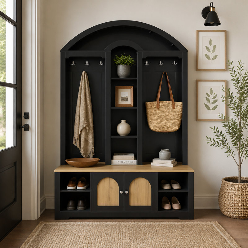 Armoire / vestibule multifonctionnelle, vestibule, Black+Natural