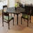 Solid Wood rubberwood black Dining Table-1426160008