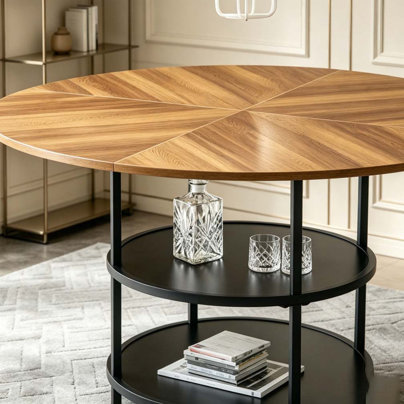 47.3-inch dining table - double-layer storage