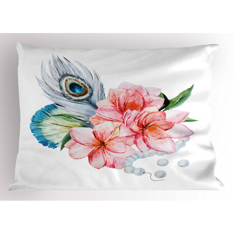 Feather Polyester Floral Sham Set, Twin