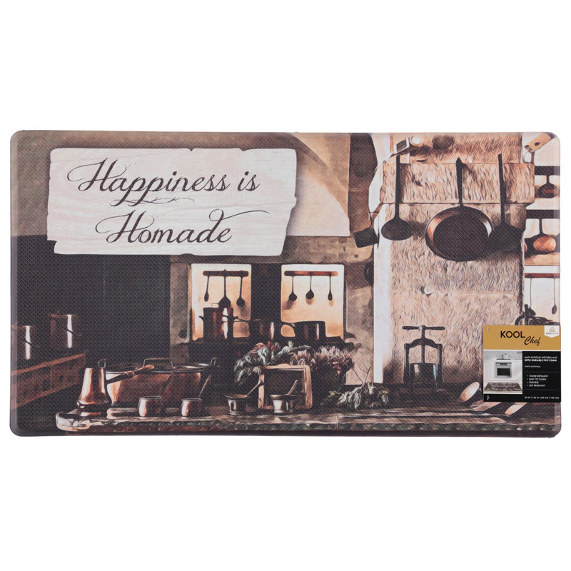 Synthetic Water Resistant Anti-Fatigue Non-Skid Kitchen Mat, Rectangle 1'8" x 3'