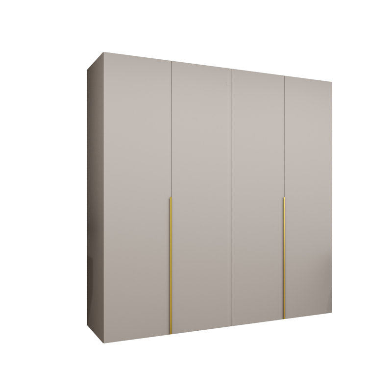 Manufactured Wood Wardrobe, cashmere + handles: gold