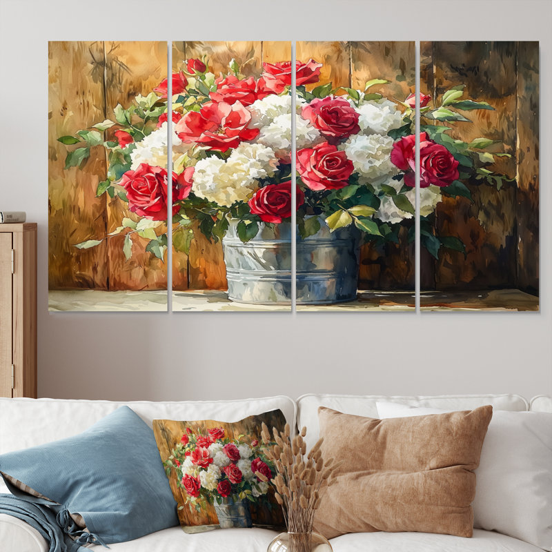 Carrolltown - Assortiment de bouquets muraux - Ensemble d'art mural traditionnel, 4, H 32 po x l 64 po