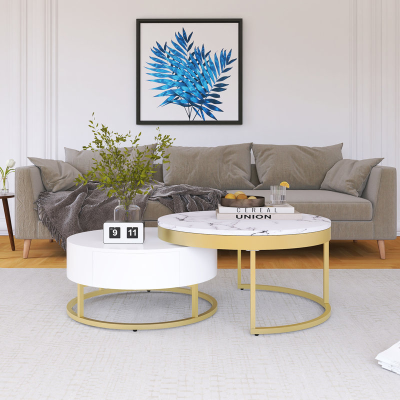 Table basse gigogne moderne avec tiroirs Modern