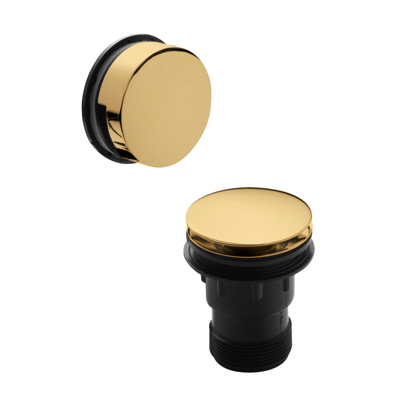 Inset Bath Push Button Waste - Chrome, Brushed Brass