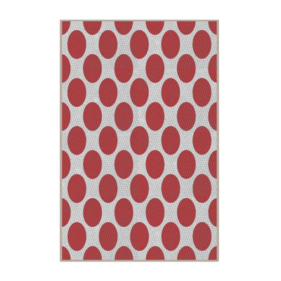 Tapis rouge/blanc à motifs Cummington