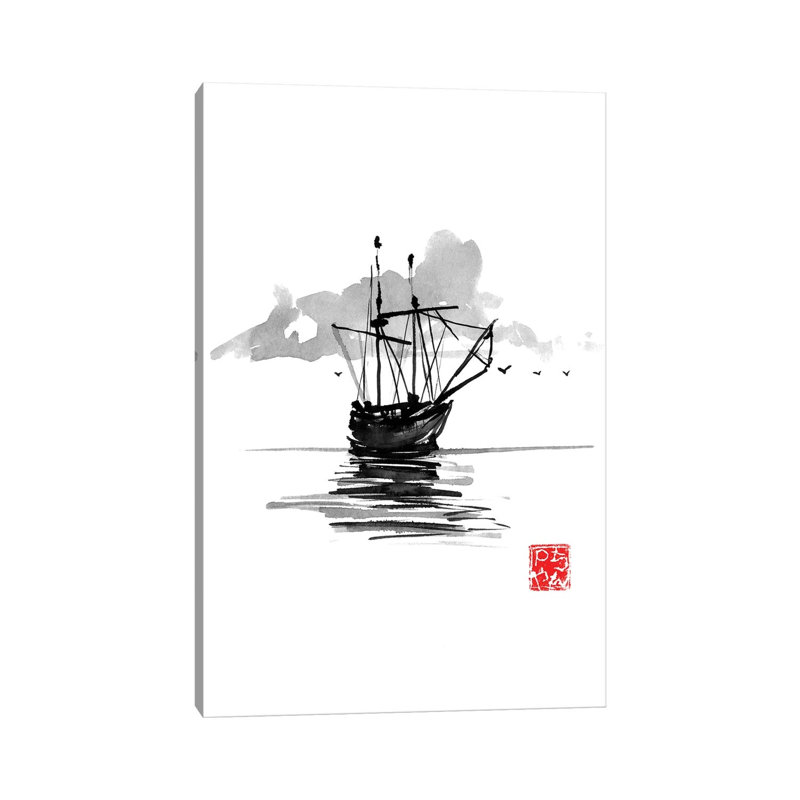 Boat by Péchane - Painting on Canvas, Wrapped Canvas, 101.6 cm H x 66.04 cm W x 1.91 cm D