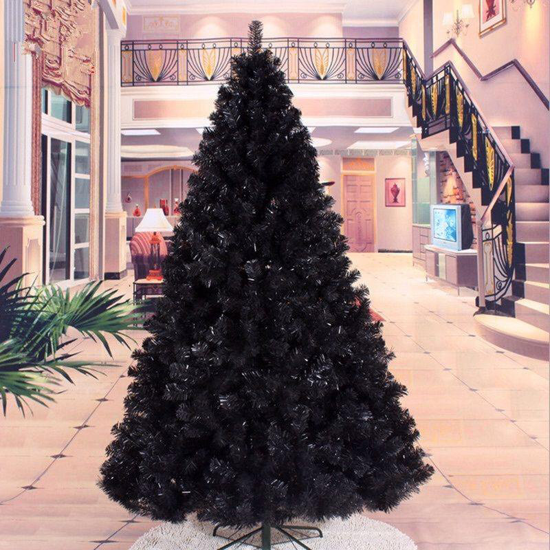 Black Alaskan Pine Christmas Tree - Full & Bushy Artificial Tree with Flame-Resistant PVC and Metal Stand, 12 ft.