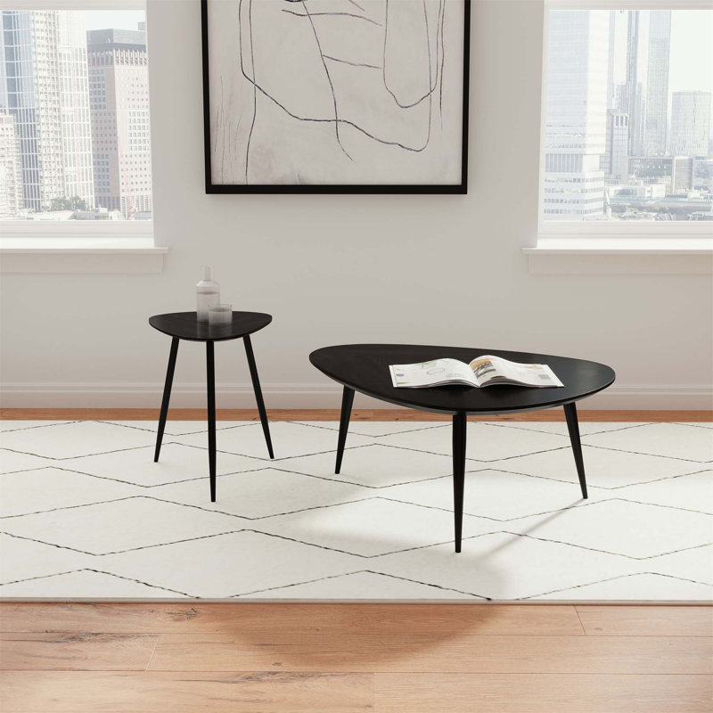 Table basse triangulaire en bois massif Xander