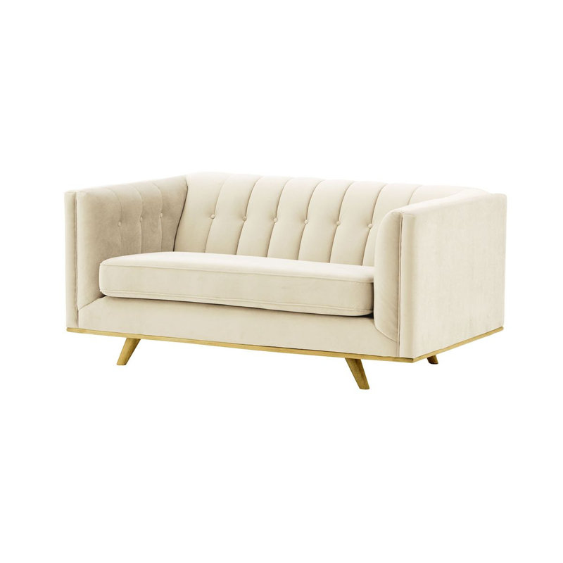 Afsheen 2-Seater Velvet Sofa, 2, Beige