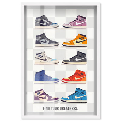 Find Your Greatness Sneakers Shadowbox Print Sneaker Wall Decor by Art Remedy