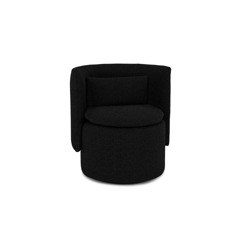 Fauteuil demi-tonneau pivotant de 71,12 cm de largeur Finn, Polyester onyx