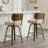 26" Swivel Upholstered Counter Stool with Walnut-Finish Bentwood Frame-114223069-114223065