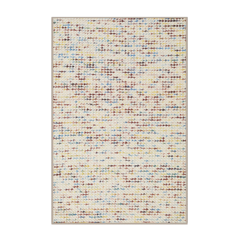 Tapis contemporain beige / gris / brun, Rectangle 5 pi x 7 pi