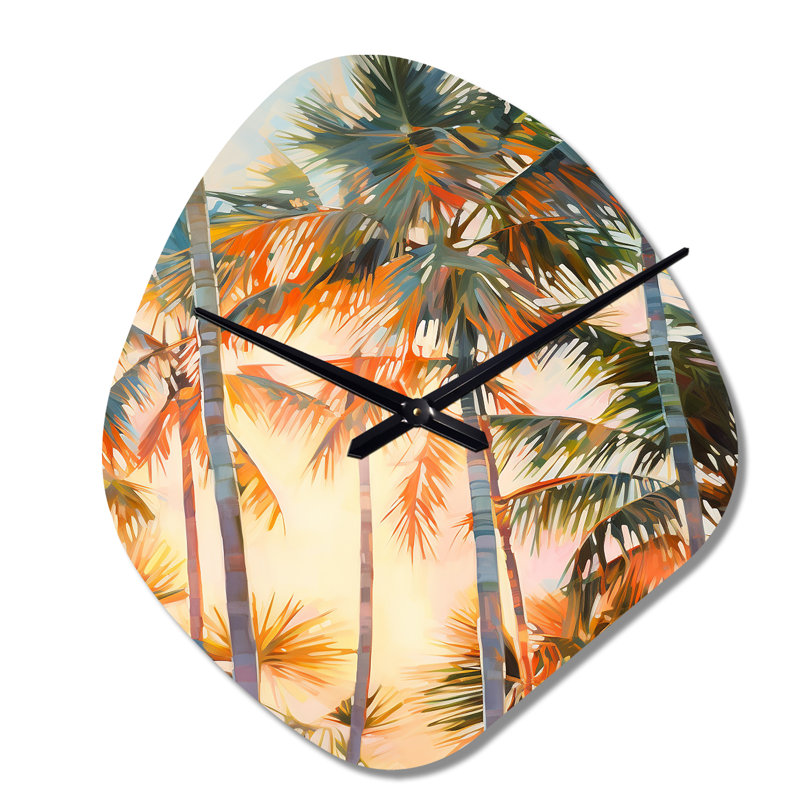 «Abdulkadyr Palm Trees Romantic Impression I», horloge asymétrique en métal jaune, Grand